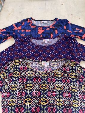 3 x LuLaRoe Stretch patterned  midi dresses, size S, NWT